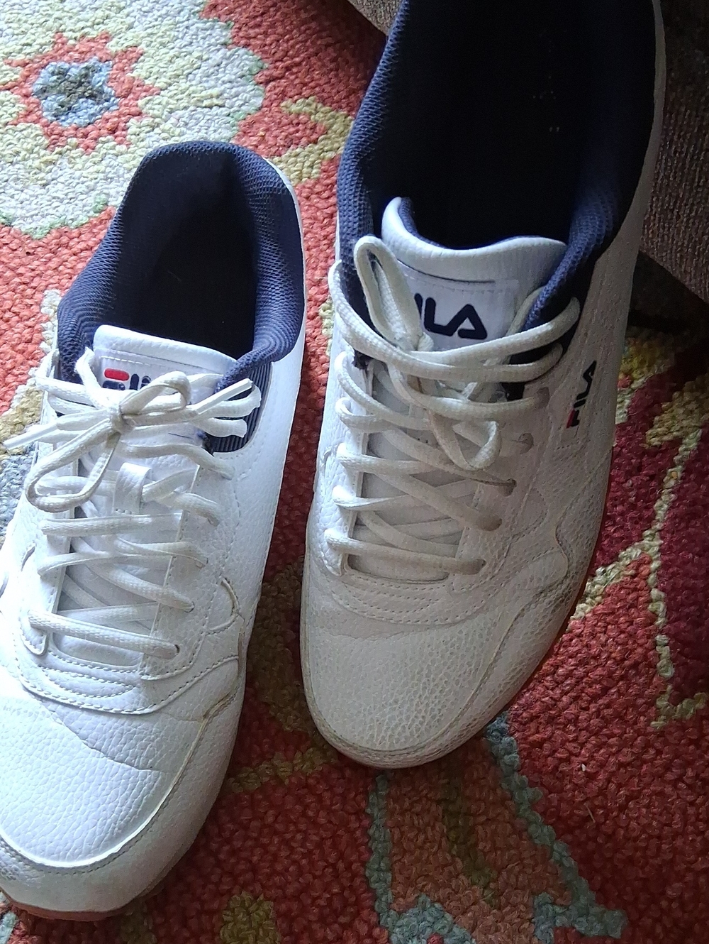 Fila White Athletic Sneakers with Navy Accents